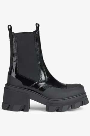 Ganni Mittelhohe Chelsea-Stiefel mit Stollenabsatz in Damengröße 39