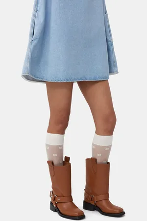 Ganni Off-white Butterfly Lace Socken Damengröße XS/Klein