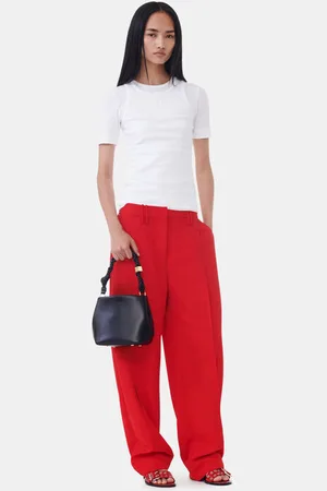 Ganni Red Twill Anzughose in Damengröße 32