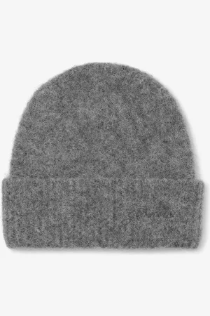 Ganni Grey Soft Wool Beanie Damengröße Einheitsgröße