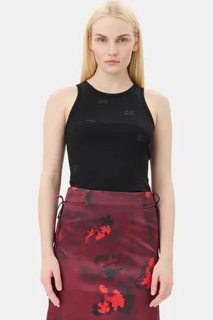 Ganni Rhinestone Butterfly Tank Top Damengröße Mittel