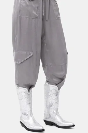 Ganni Mid Shaft Embroidered Westernstiefel Damengröße 37
