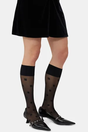 Ganni Schwarze Schmetterlingssocken in Damengröße XS/Klein