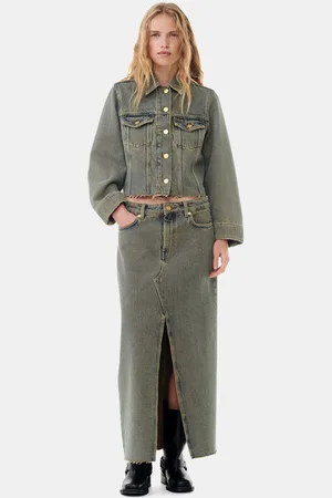 Ganni Overdyed Heavy Denim Maxirock in Damengröße 40