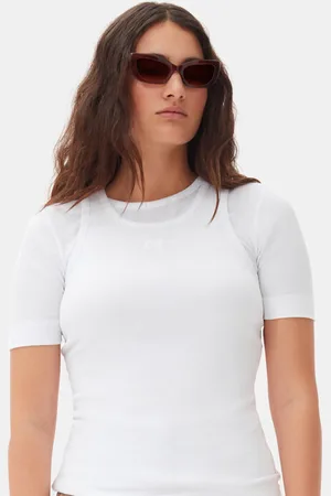 Ganni X Ace & Tate Sadie Sonnenbrille in Beige Damengröße Einheitsgröße Acetate