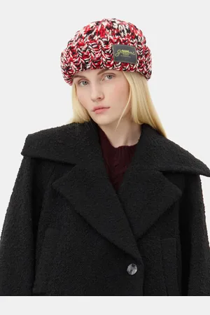 Ganni Red Wool Handknit Beanie in Damengröße Einheitsgröße Wolle