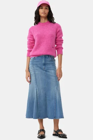 Ganni Tint Denim Peplum Rock in Damengröße 34/Recycelte Baumwolle