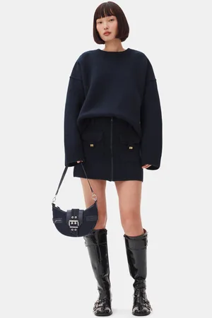 Ganni Denim Small Bucky Umhängetasche in Damengröße Einheitsgröße Recycelte Baumwolle