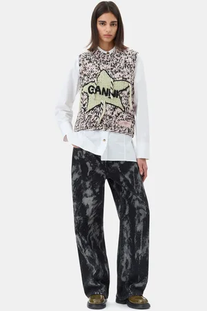 Ganni Black Heavy Denim Izey Jeans in Damengröße 30