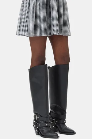 Ganni High Shaft Embroidered Westernstiefel Damengröße 38