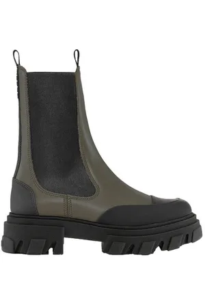 Ganni Mittelhohe Chelsea-Stiefel in Green Damengröße 37