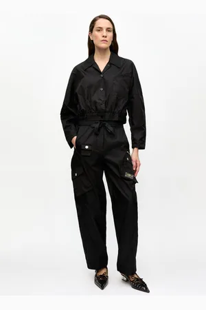 Ganni Duchesse Nylon Cargo Hose Damengröße 42 Polyurethane/Recycelte Polyester