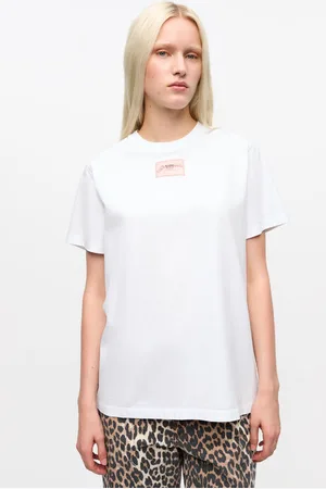 Ganni Weißes Basic-T-Shirt in White Damengröße Klein