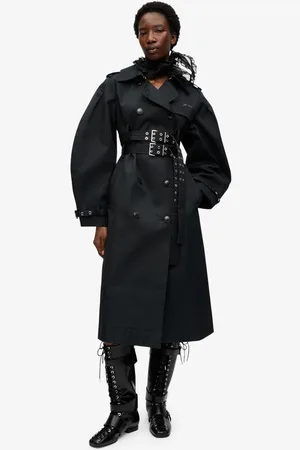 Ganni Trenchcoat in Schwarz in Damengröße 42