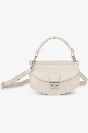Ganni Cremefarbene Apo-G-Tasche mit Tragegriff in White Damengröße Einheitsgröße