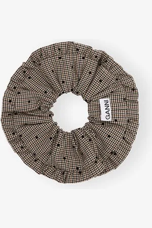 Ganni Gestreiftes Scrunchie in Beige Damengröße Einheitsgröße