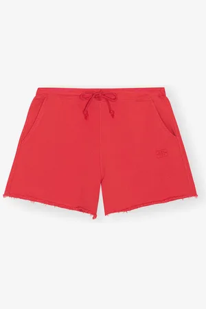 Ganni Rote Isoli-Shorts mit Kordelzug in Damengröße Groß