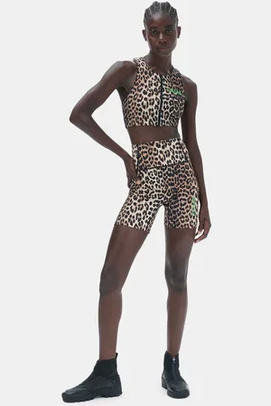 Ganni Racerback-Sporttop mit Reißverschluss in Mixed Damengröße 3XL Riemen