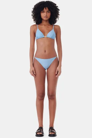 Ganni Blue Emblem Mini Slip in Damengröße 36 Nylon/Spandex
