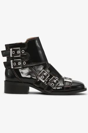 Ganni Feminine Buckle Naplack Stiefel Damengröße 41