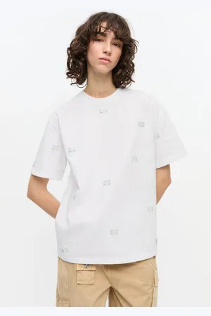 Ganni Weißes Strass-T-Shirt in White Damengröße Klein
