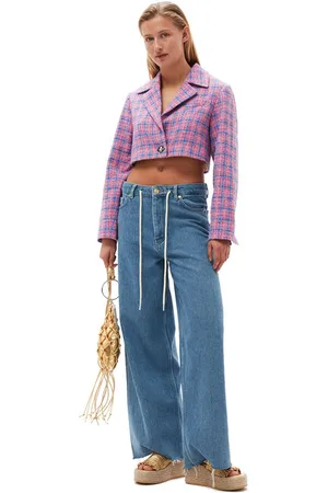 Ganni Cropped-Blazer in Damengröße 38 Langärmlig