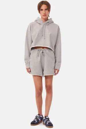 Ganni Graue Isoli-Shorts mit Kordelzug in Grey Damengröße XL