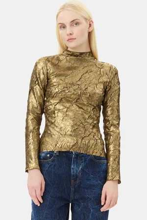 Ganni Long-sleeve Bluse Damengröße XXS/XS Recycelte Polyester