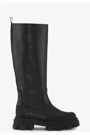 Ganni Plattform-Stiefel mit hohem Schaft in Damengröße 41