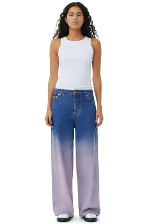 Ganni Purple Future Denim Wide Jeans in White Damengröße 36