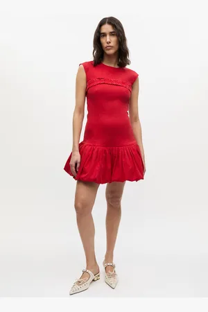Ganni Rotes Korsett-Minikleid in Damengröße 44 Baumwolle/Elastan