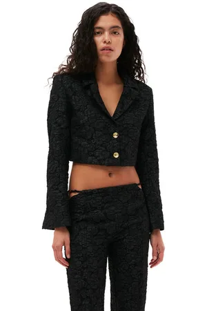 Ganni Cropped-Blazer in Damengröße 36 Langärmlig