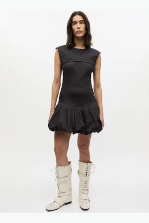 Ganni Schwarzes Korsett-Minikleid in Damengröße 42 Baumwolle/Elastan