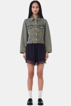 Ganni Viscose Habotai Elasticated Shorts Damengröße 34 Viskose