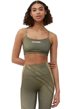 Ganni Active-Trägertop in Green Damengröße Mittel Elastan/Recycelte Nylon