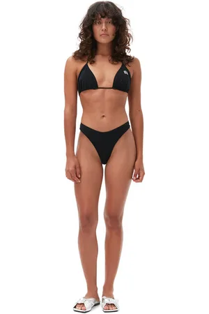 Ganni Tief geschnittene matte Wave-Bikinihose in Damengröße 40