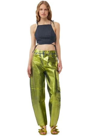 Ganni Green Foil Stary Jeans in Damengröße 26