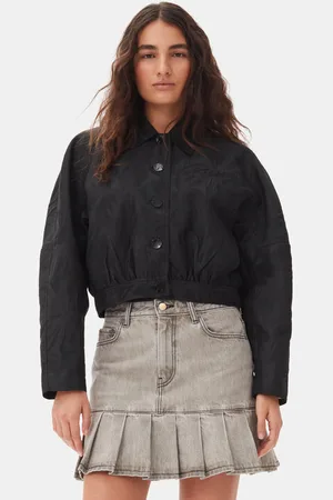 Ganni Textured Cloque Short Jacke Damengröße 40 Nylon/Polyester/Recycelte Polyester