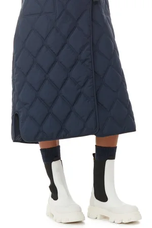 Ganni Mittelhohe weiße Chelsea-Stiefel mit Stollen in White Damengröße 39