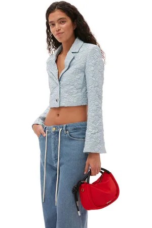 Ganni Cropped-Blazer in Damengröße 34 Langärmlig
