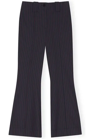 Ganni Stretch Stripe Bootcut Pants in Navy Damengröße 32