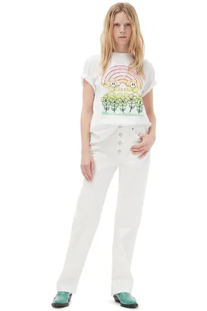 Ganni Weiße Lovy-Jeans in White Damengröße 31W/32L
