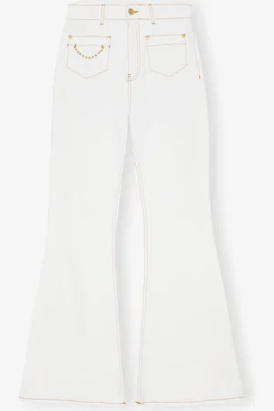 Ganni White High Waist Flare Jeans Damengröße 31