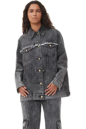 Ganni Oversize-Jacke in Black Damengröße XXS/XS Langärmlig