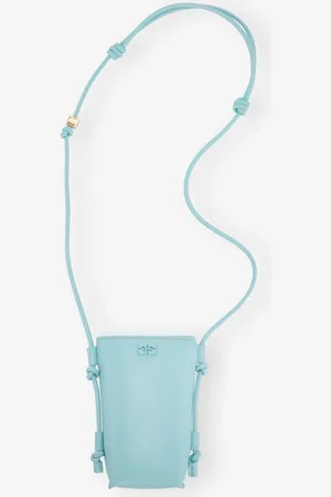Ganni Light Blue Recycled Leather Crossbody in Damengröße Einheitsgröße