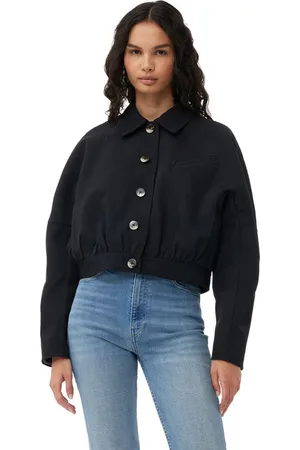 Ganni Heavy Twill Short Jacke Damengröße 38 Recycelte Polyester