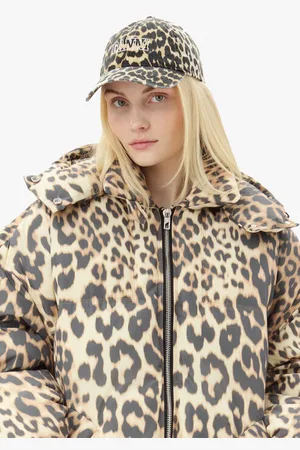 Ganni Kappe mit Leopardenmuster in Mixed Damengröße Einheitsgröße