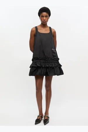 Ganni Schwarzes Duchesse Minikleid in Damengröße 42 Polyurethane/Recycelte Polyester
