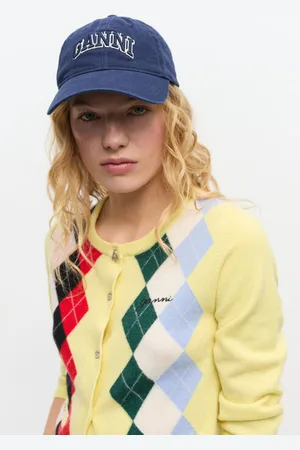 Ganni Marineblaue Canvas-Kappe in Navy Damengröße Einheitsgröße
