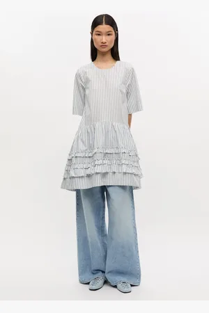 Ganni Hellblaue Ballerinas zum Schnüren in Damengröße 38/Tencel